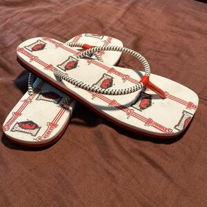 Arkansas Razorback Themed Flip Flops by Renaissance Imports.  NWOT!